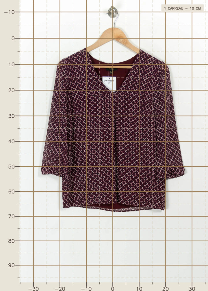 Blouse Violette et Beige - Taille S/36 de la marque Maison 123 | PARAD113647 - Vendu par Paradigme - Image 4