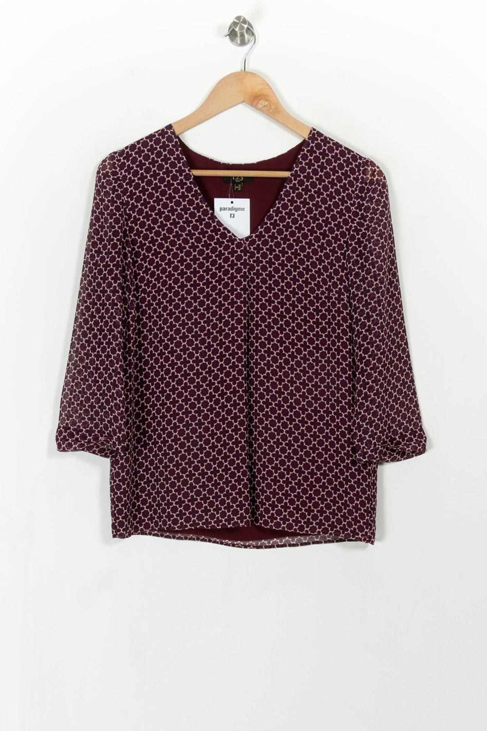 Blouse Violette et Beige - Taille S/36 de la marque Maison 123 | PARAD113647 - Vendu par Paradigme - Image 2