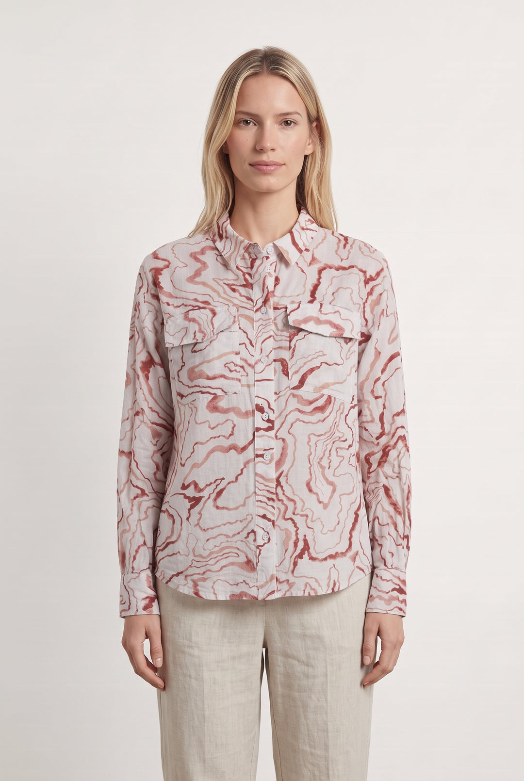 Chemise Blanche et Rouge - Taille S/36 de la marque Suncoo | PARAD113648 - Vendu par Paradigme - Image 1