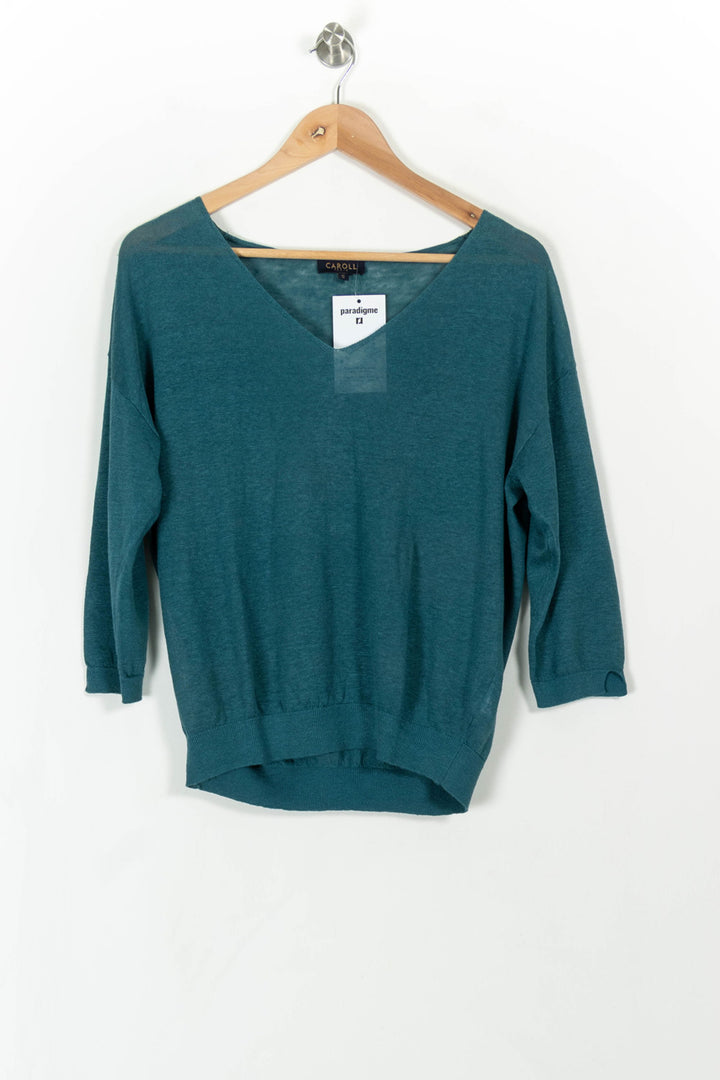 Pull Bleu - Taille S/36 de la marque Caroll | PARAD113649 - Vendu par Paradigme - Image 2