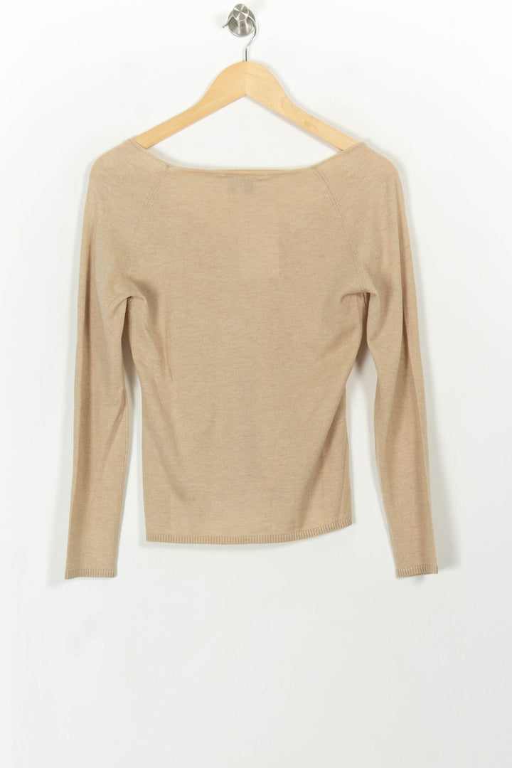 Pull Col V Beige - Taille S/36 de la marque Kujten | PARAD113655 - Vendu par Paradigme - Image 5