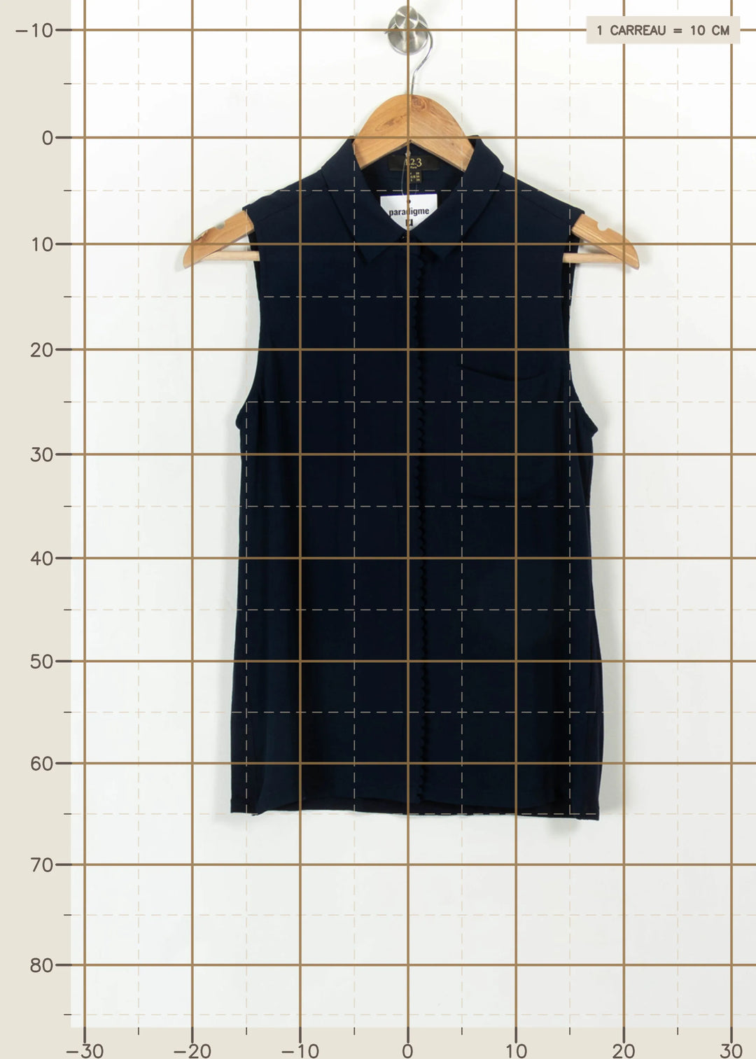 Blouse Sans Manches Bleue - Taille S/36 de la marque Maison 123 | PARAD113656 - Vendu par Paradigme - Image 4
