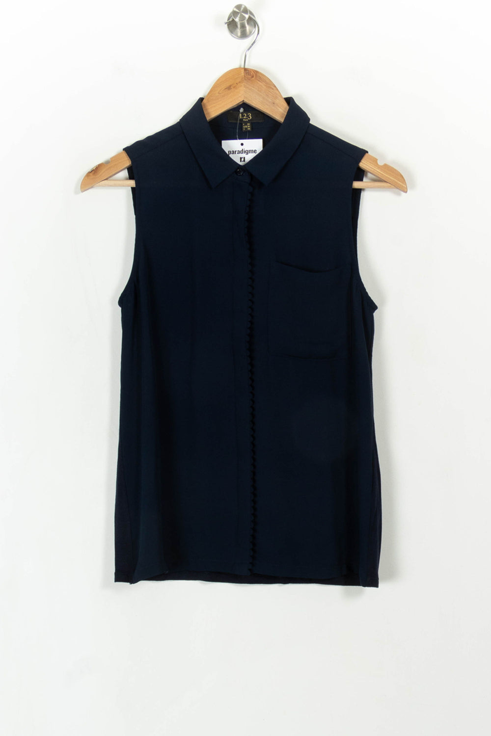 Blouse Sans Manches Bleue - Taille S/36 de la marque Maison 123 | PARAD113656 - Vendu par Paradigme - Image 2