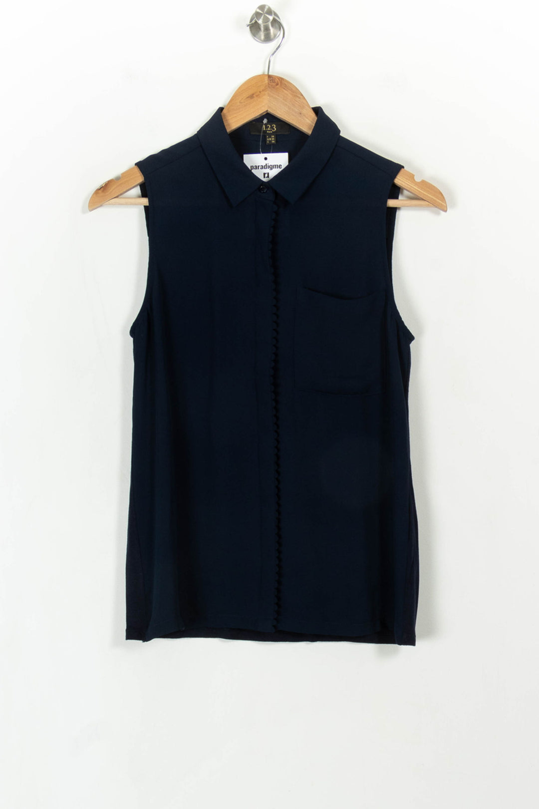 Blouse Sans Manches Bleue - Taille S/36 de la marque Maison 123 | PARAD113656 - Vendu par Paradigme - Image 2