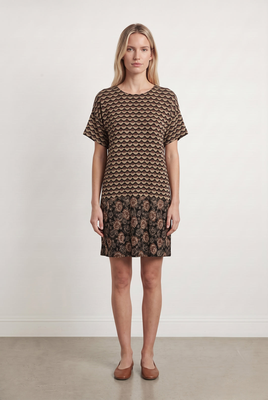 Robe Marron et Noir - Taille S/36 de la marque La Fée Maraboutée | PARAD113659 - Vendu par Paradigme - Image 1