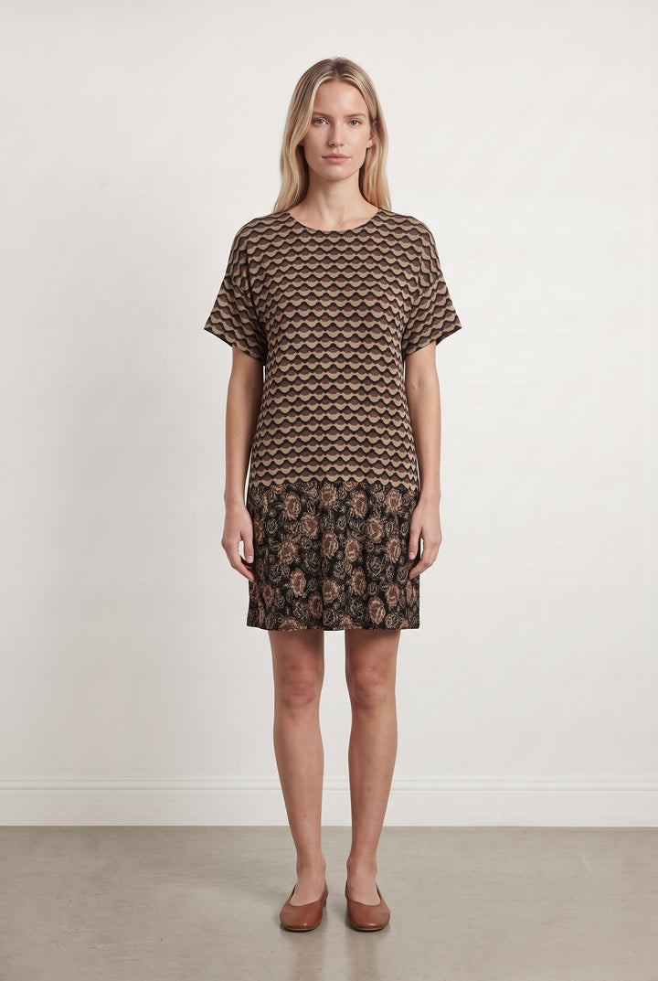 Robe Marron et Noir - Taille S/36 de la marque La Fée Maraboutée | PARAD113659 - Vendu par Paradigme - Image 1