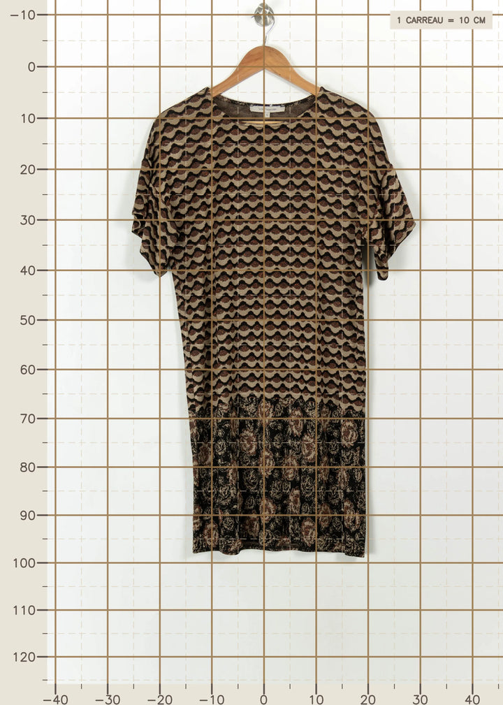 Robe Marron et Noir - Taille S/36 de la marque La Fée Maraboutée | PARAD113659 - Vendu par Paradigme - Image 4