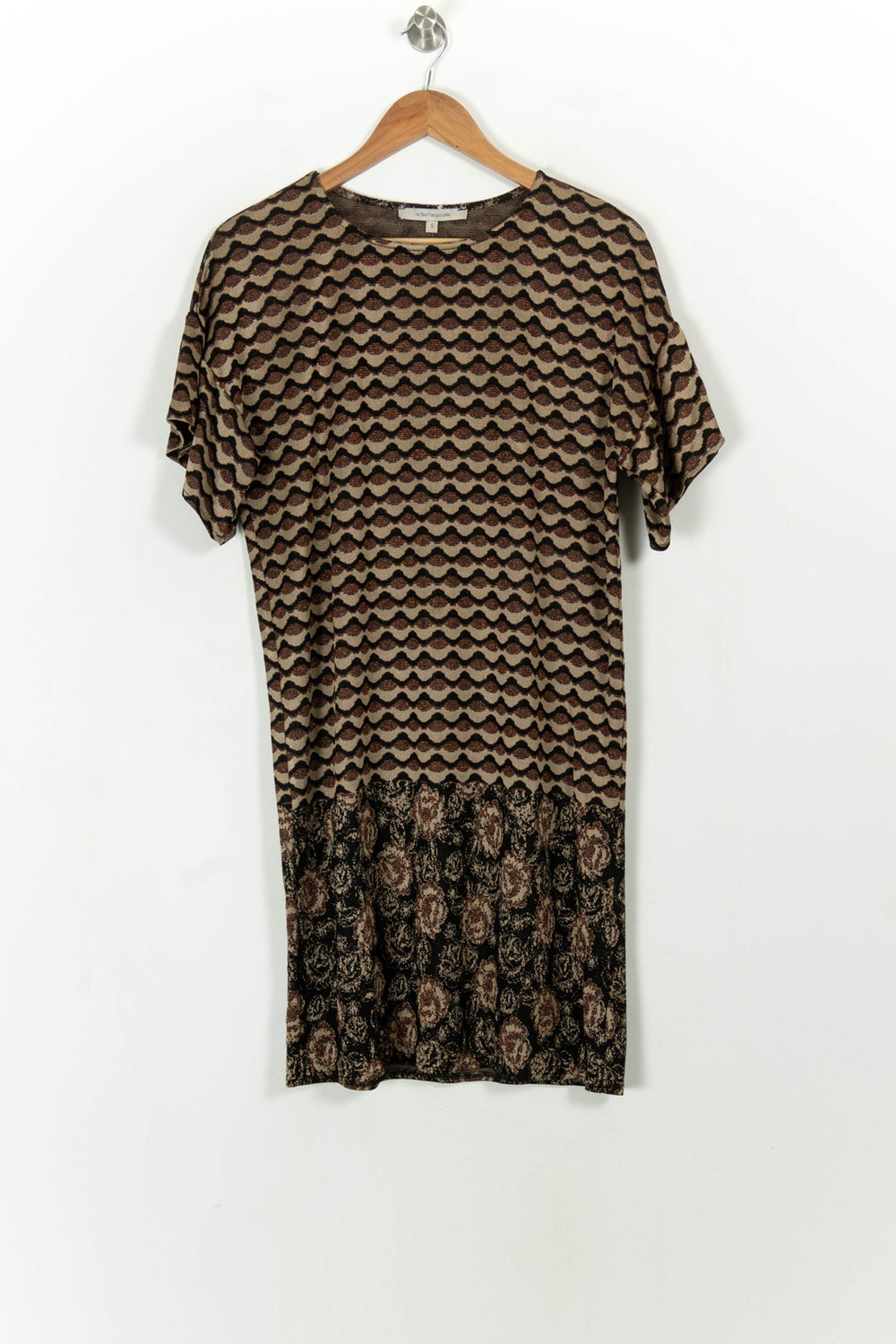 Robe Marron et Noir - Taille S/36 de la marque La Fée Maraboutée | PARAD113659 - Vendu par Paradigme - Image 2