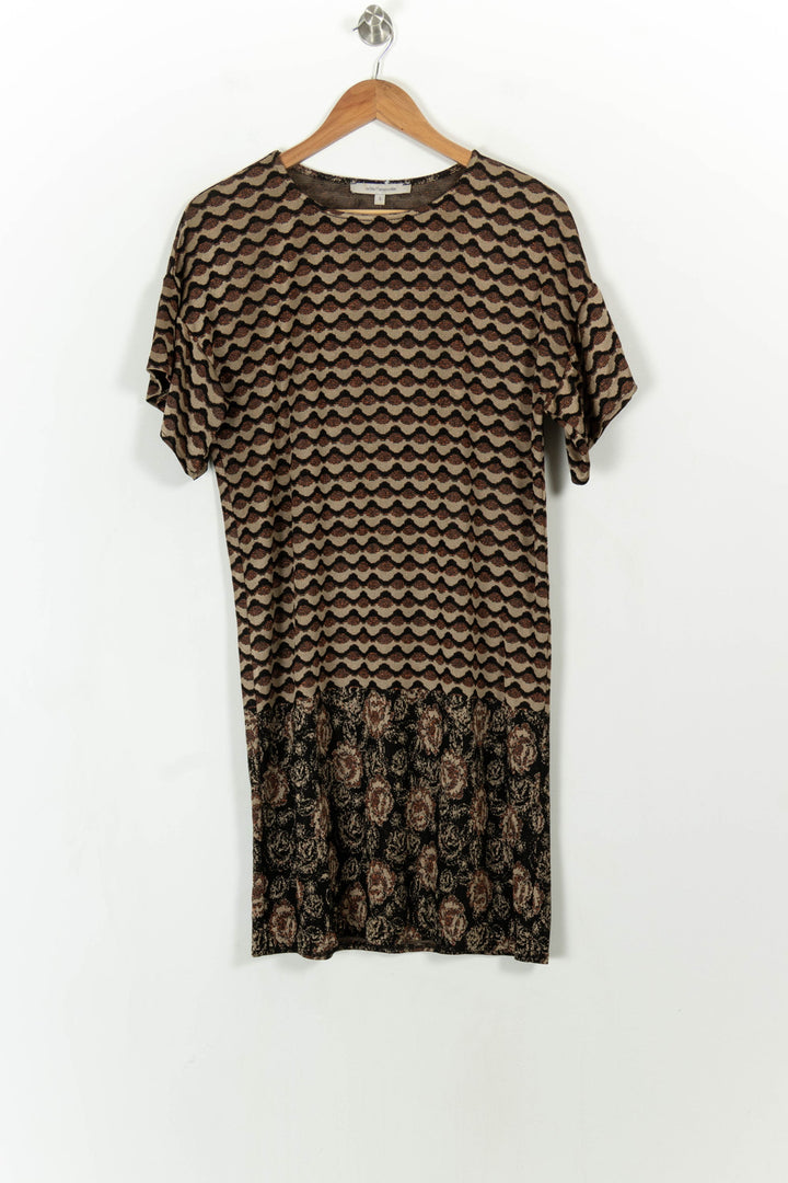 Robe Marron et Noir - Taille S/36 de la marque La Fée Maraboutée | PARAD113659 - Vendu par Paradigme - Image 2