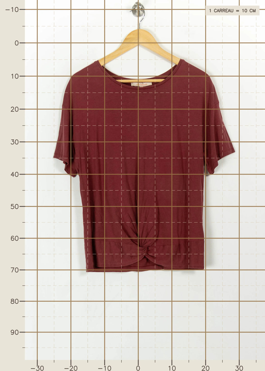Tee-shirt Bordeaux - Taille M/38 de la marque La Fée Maraboutée | PARAD113660 - Vendu par Paradigme - Image 4