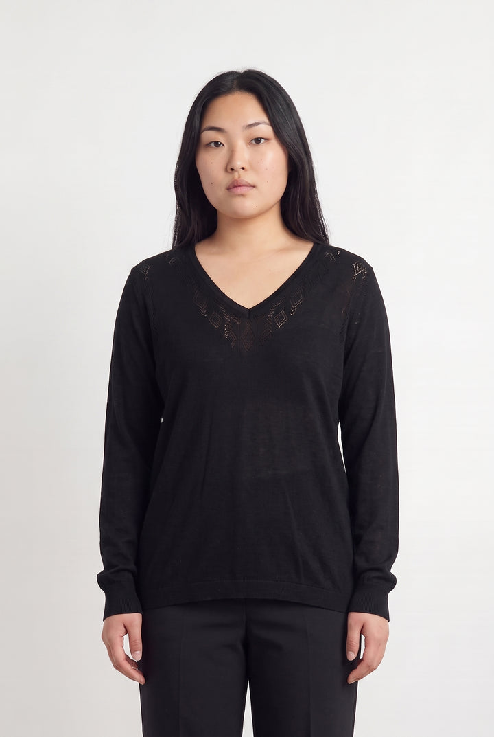 Pull Noir - Taille L/40 de la marque La Fée Maraboutée | PARAD113663 - Vendu par Paradigme - Image 1