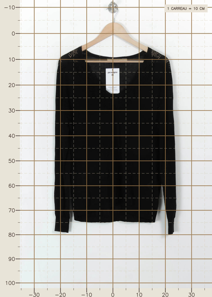 Pull Noir - Taille L/40 de la marque La Fée Maraboutée | PARAD113663 - Vendu par Paradigme - Image 4