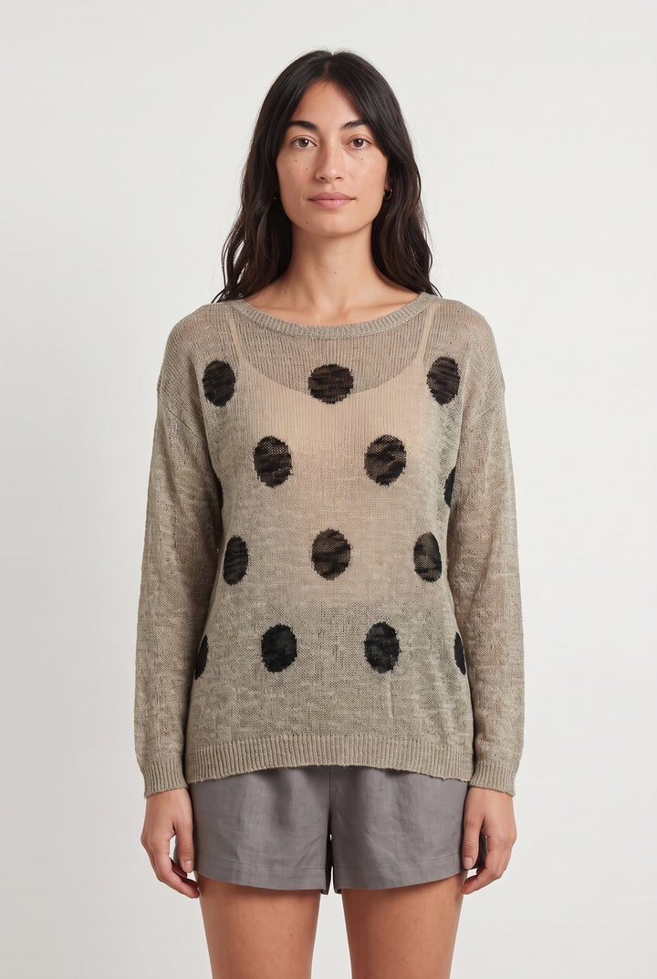 Pull Beige et Noir - Taille M/38 de la marque La Fée Maraboutée | PARAD113665 - Vendu par Paradigme - Image 1