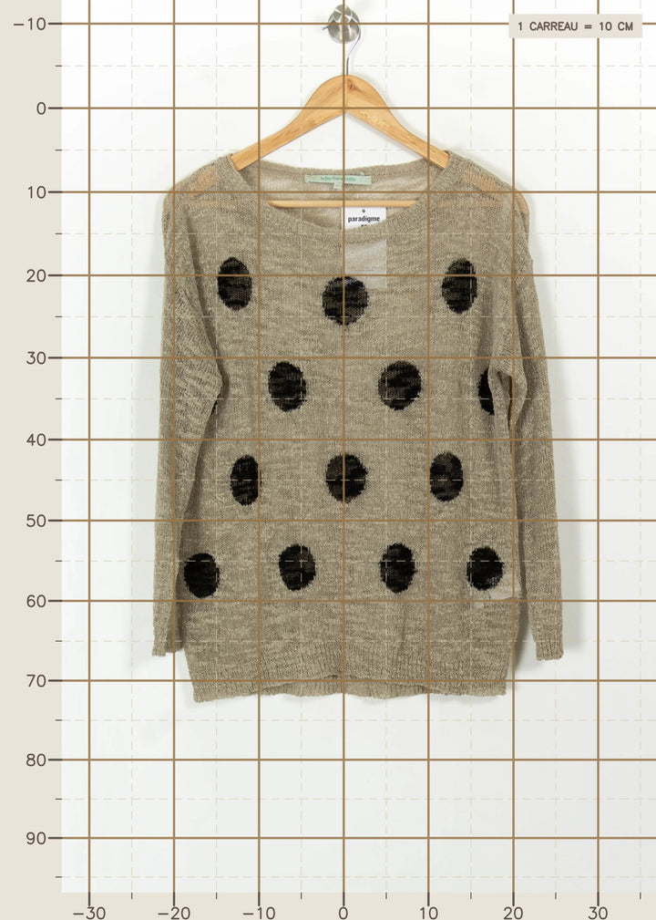 Pull Beige et Noir - Taille M/38 de la marque La Fée Maraboutée | PARAD113665 - Vendu par Paradigme - Image 4