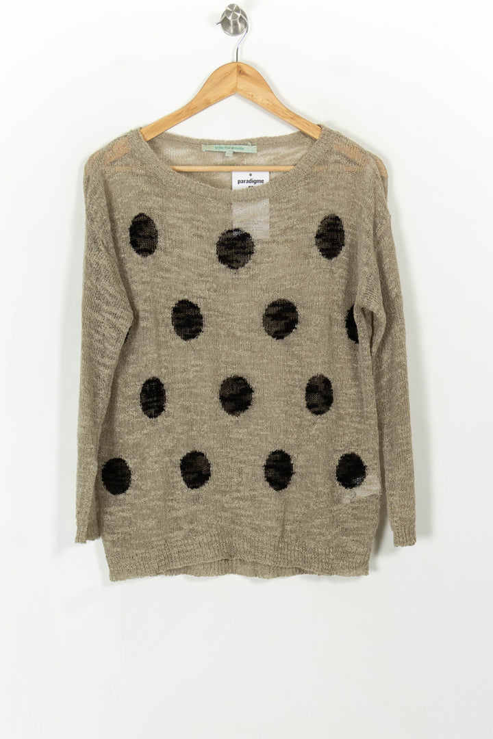 Pull Beige et Noir - Taille M/38 de la marque La Fée Maraboutée | PARAD113665 - Vendu par Paradigme - Image 2
