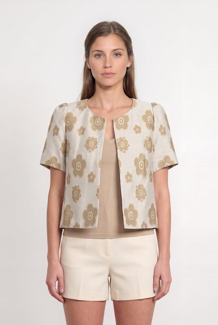 Veste Courte Beige et Dorée - Taille M/38 de la marque Weill | PARAD113681 - Vendu par Paradigme - Image 1