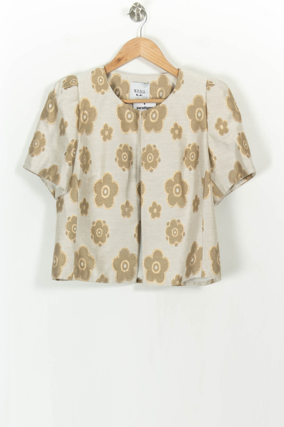 Veste Courte Beige et Dorée - Taille M/38 de la marque Weill | PARAD113681 - Vendu par Paradigme - Image 2