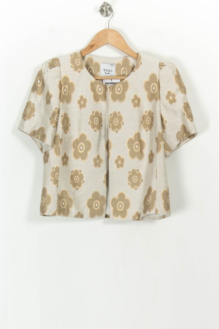 Veste Courte Beige et Dorée - Taille M/38 de la marque Weill | PARAD113681 - Vendu par Paradigme - Image 2