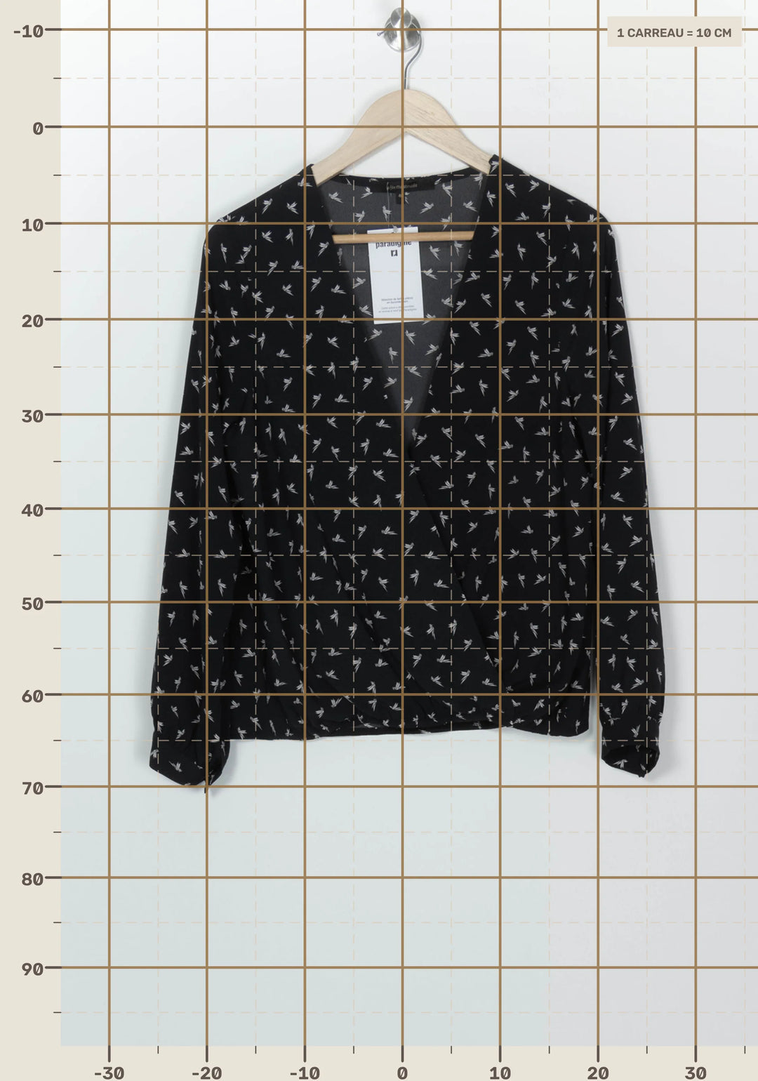 Blouse Noire et Blanche - Taille L/40 de la marque La Fée Maraboutée | PARAD113731 - Vendu par Paradigme - Image 4