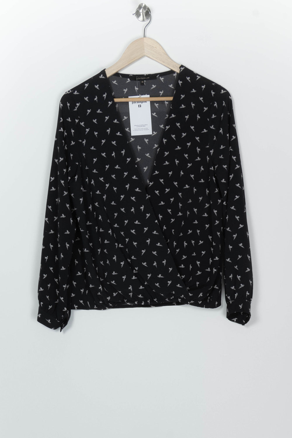 Blouse Noire et Blanche - Taille L/40 de la marque La Fée Maraboutée | PARAD113731 - Vendu par Paradigme - Image 2