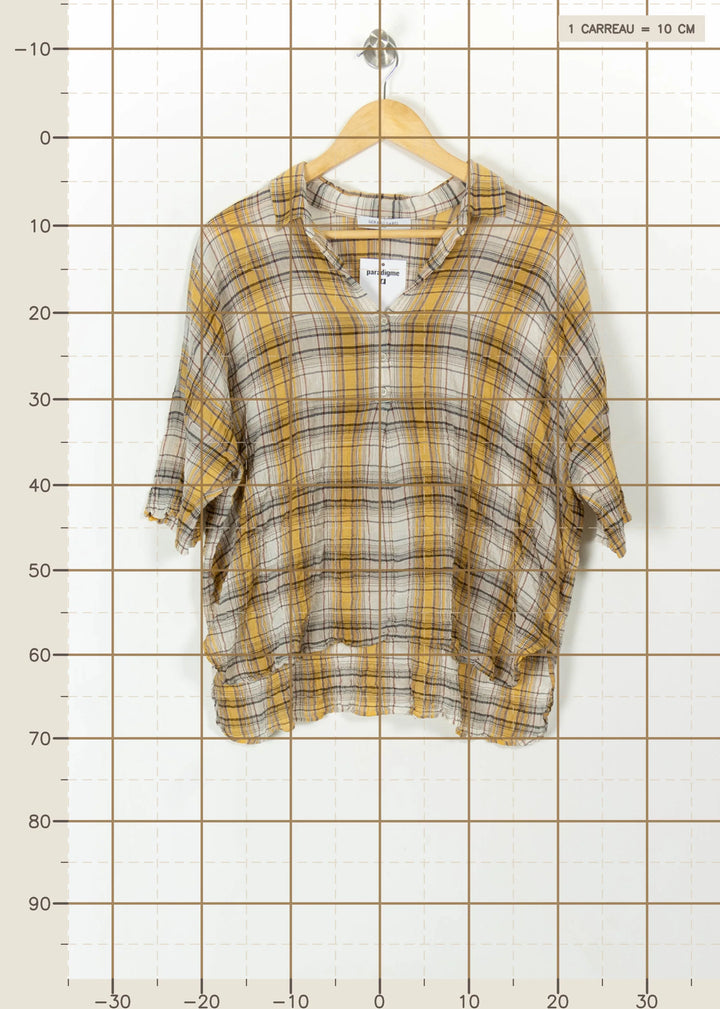 Chemise à Carreaux Jaune et Blanche - Taille XL/42 de la marque Gerard Darel | PARAD113732 - Vendu par Paradigme - Image 4