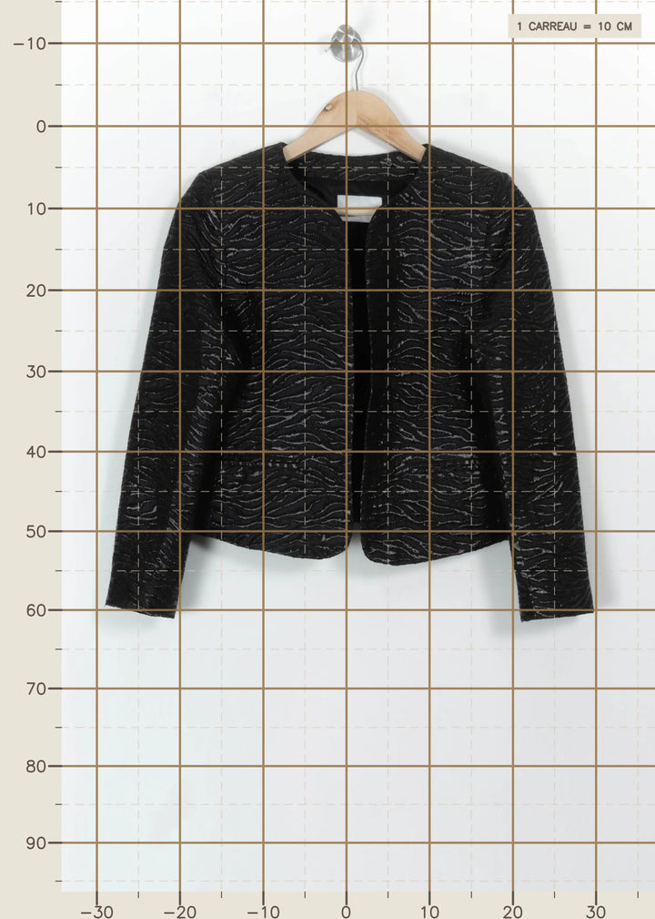 Veste Noire et Grise - Taille L/40 de la marque Sandro | PARAD113736 - Vendu par Paradigme - Image 4