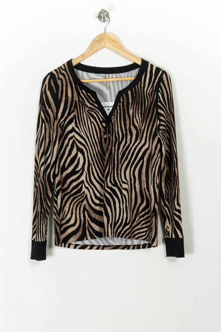 Tee-shirt Manches Longues Noir et Beige - Taille XL/42 de la marque Indies | PARAD113740 - Vendu par Paradigme - Image 2