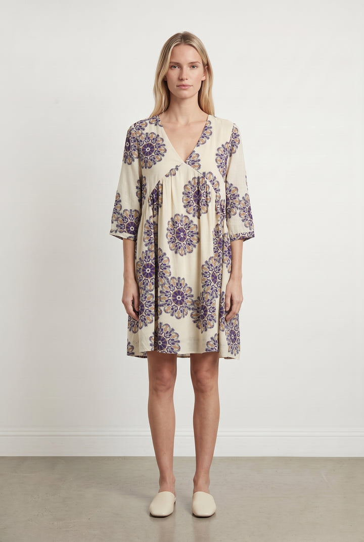 Robe Courte Beige et Violette - Taille S/36 de la marque Grace &amp; Mila | PARAD113745 - Vendu par Paradigme - Image 1