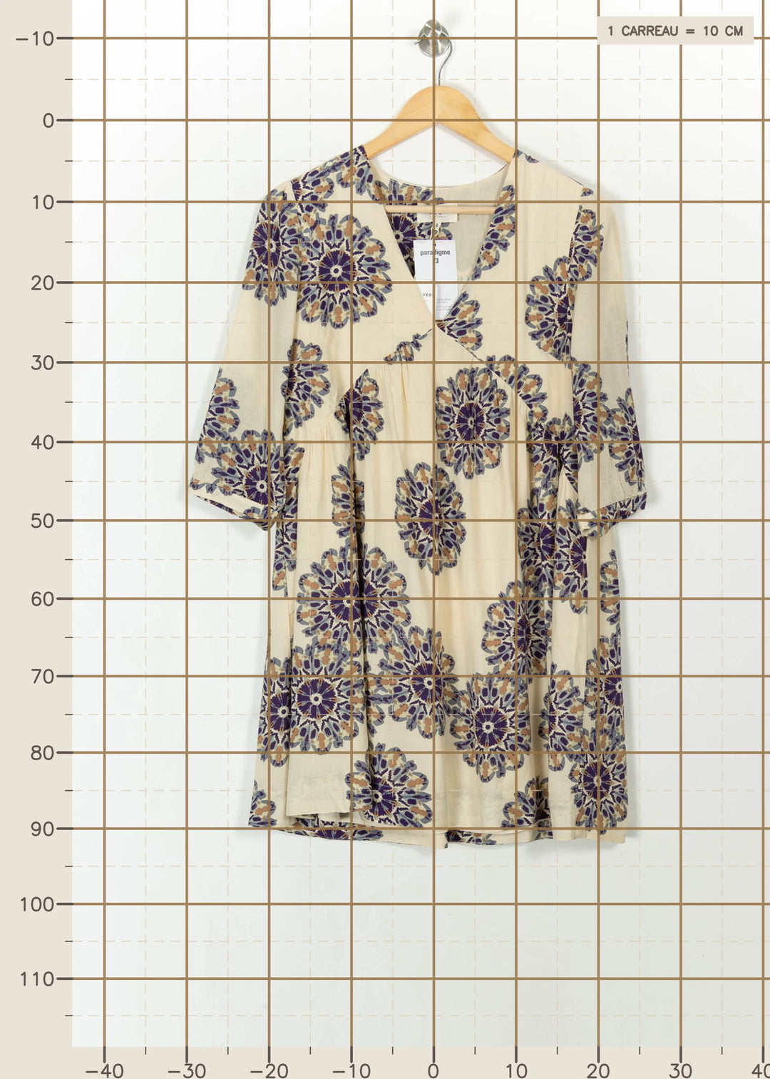 Robe Courte Beige et Violette - Taille S/36 de la marque Grace &amp; Mila | PARAD113745 - Vendu par Paradigme - Image 4