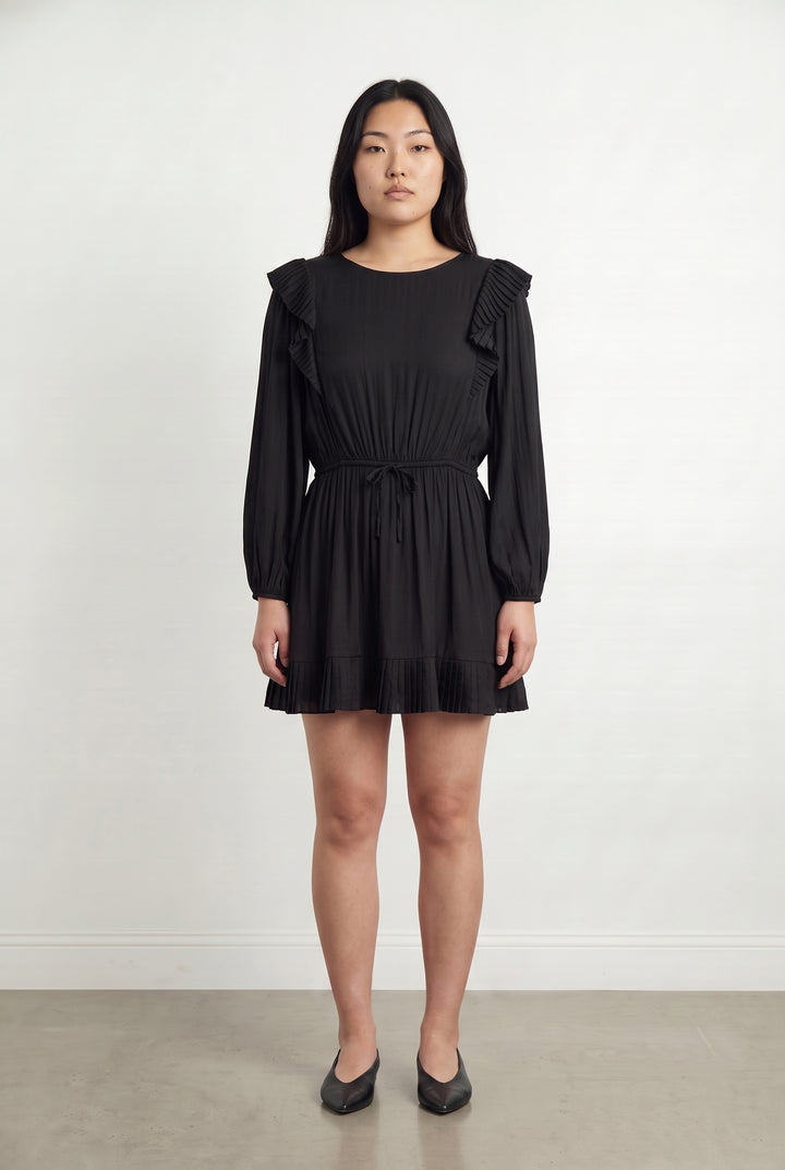 Robe Plissée Noire - Taille L/40 de la marque The Kooples | PARAD113747 - Vendu par Paradigme - Image 1