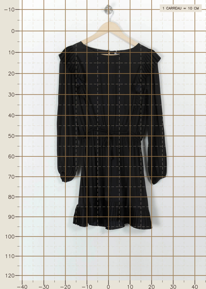 Robe Plissée Noire - Taille L/40 de la marque The Kooples | PARAD113747 - Vendu par Paradigme - Image 4