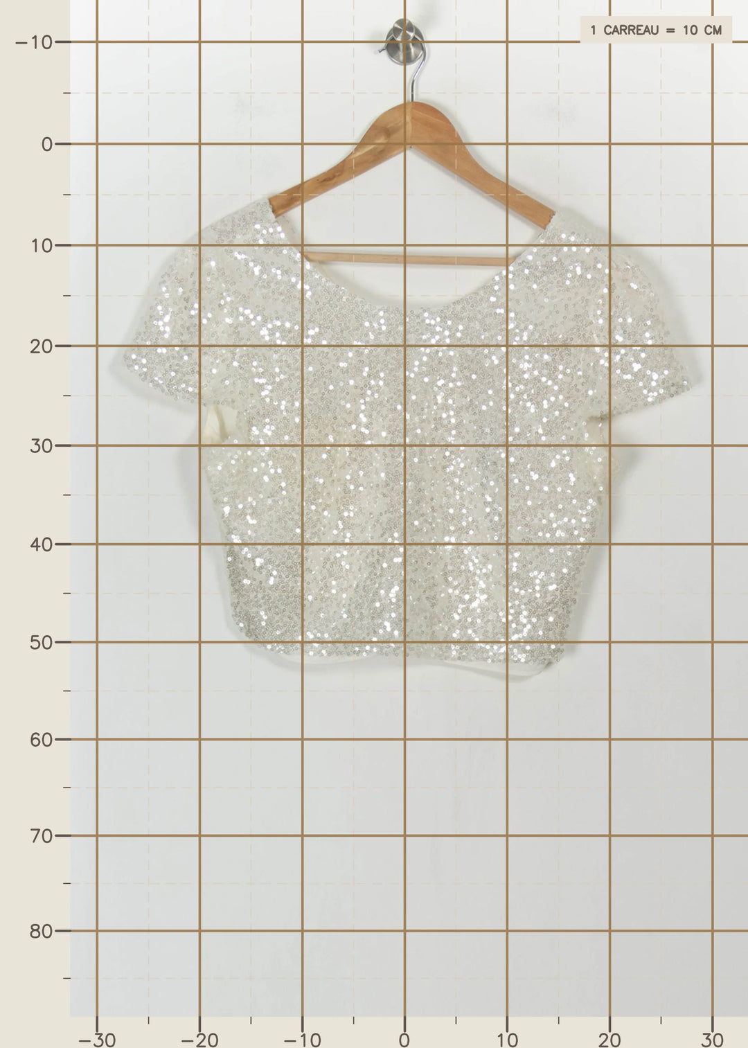 Top Pailleté Blanc - Taille XXL/44 de la marque Maison Lemoine | PARAD113752 - Vendu par Paradigme - Image 4