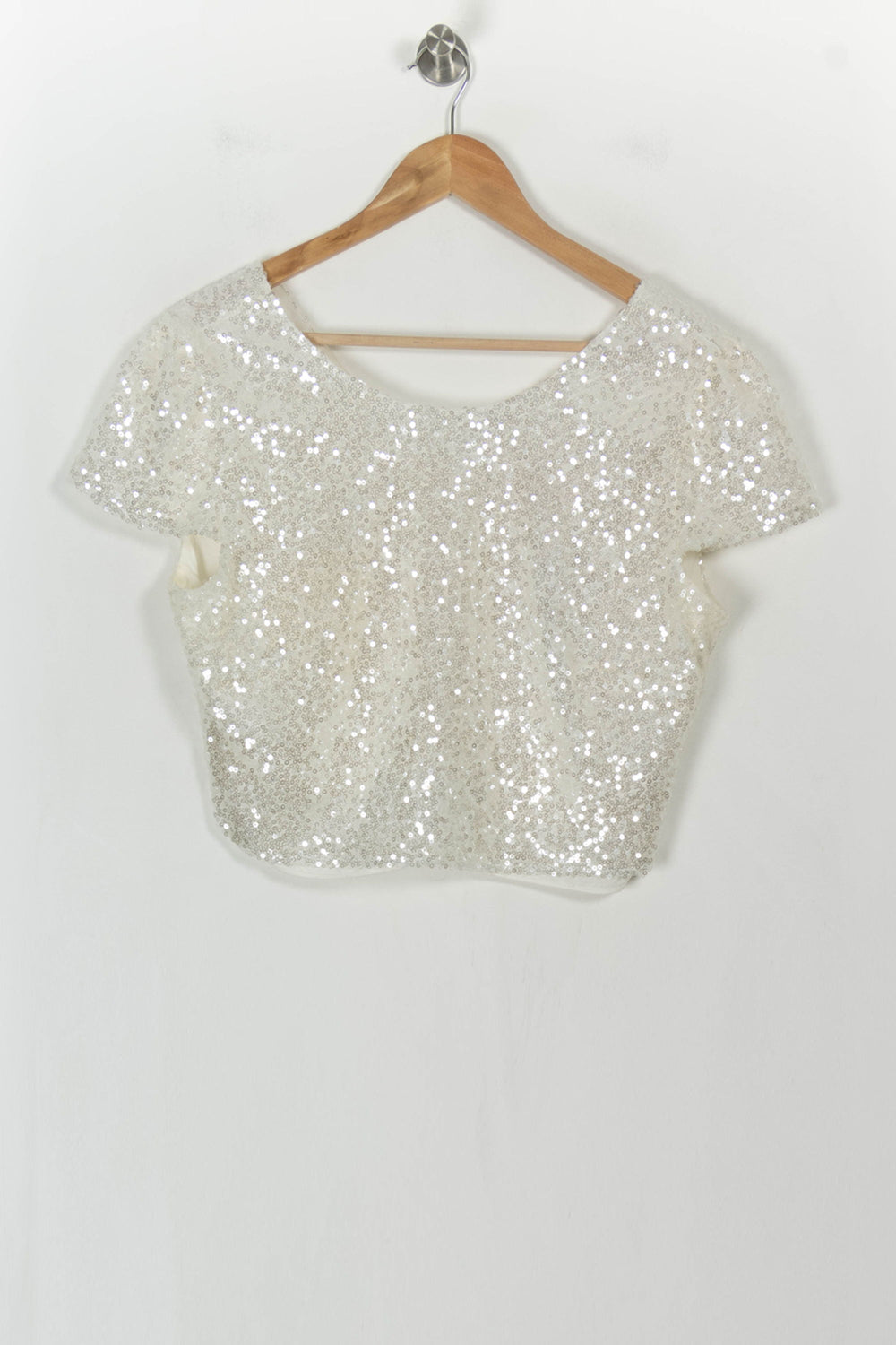 Top Pailleté Blanc - Taille XXL/44 de la marque Maison Lemoine | PARAD113752 - Vendu par Paradigme - Image 2
