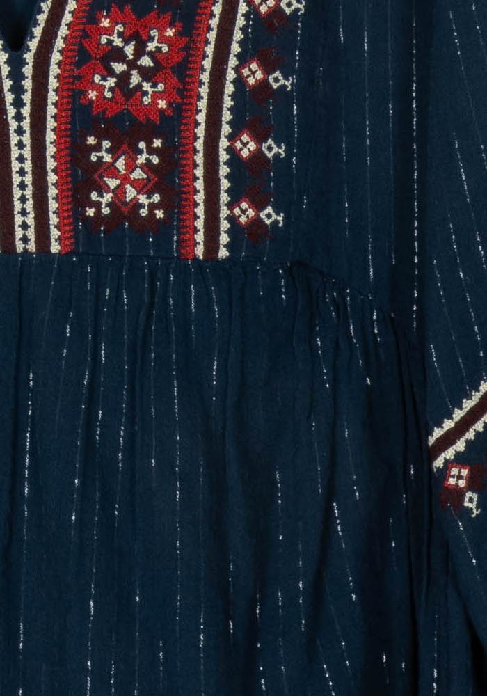 Robe brodée bleue et rouge - Taille S/36 de la marque ba&amp;sh | PARAD113753 - Vendu par Paradigme - Image 3