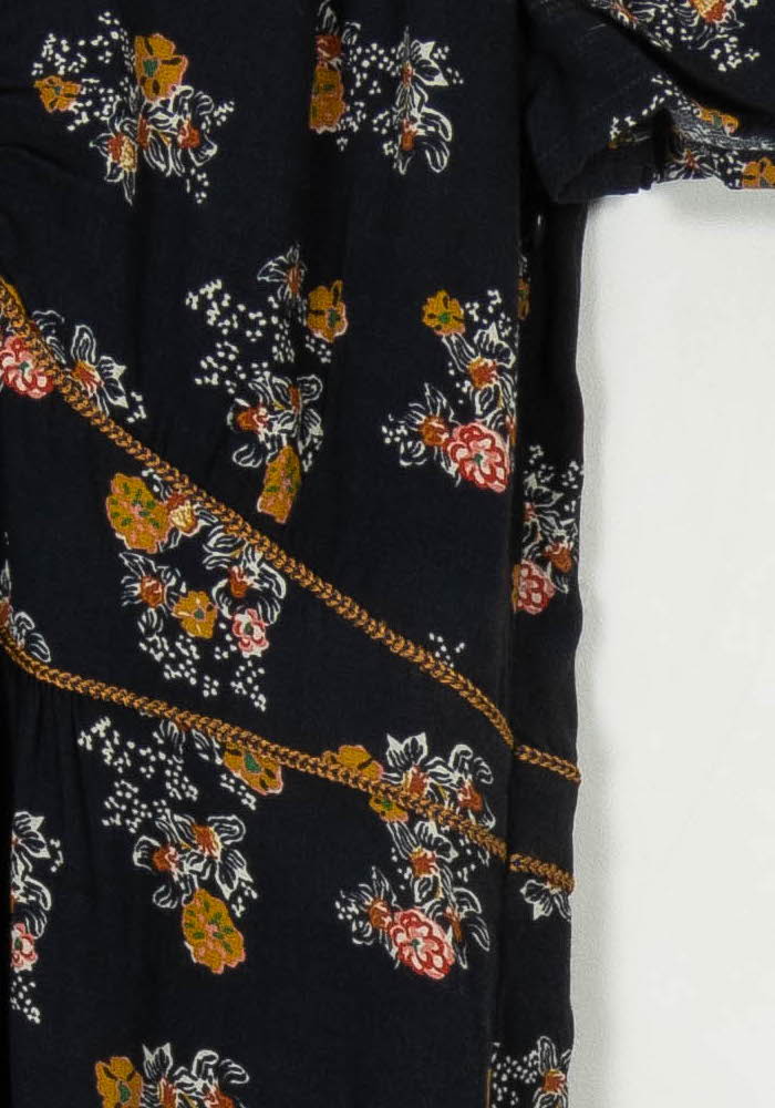 Robe Fleurie Noire et Jaune - Taille M/38 de la marque Sessùn | PARAD113765 - Vendu par Paradigme - Image 3