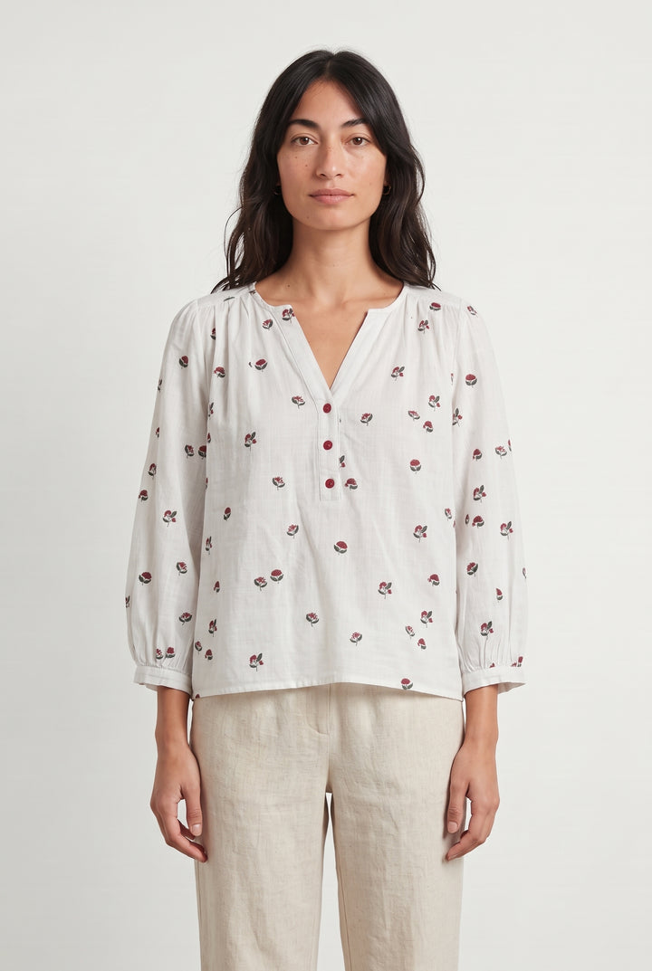 Blouse Blanche et Rouge - Taille S/36 de la marque Des petits hauts | PARAD113766 - Vendu par Paradigme - Image 1