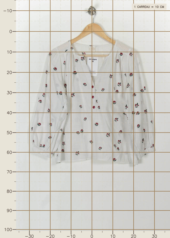 Blouse Blanche et Rouge - Taille S/36 de la marque Des petits hauts | PARAD113766 - Vendu par Paradigme - Image 4
