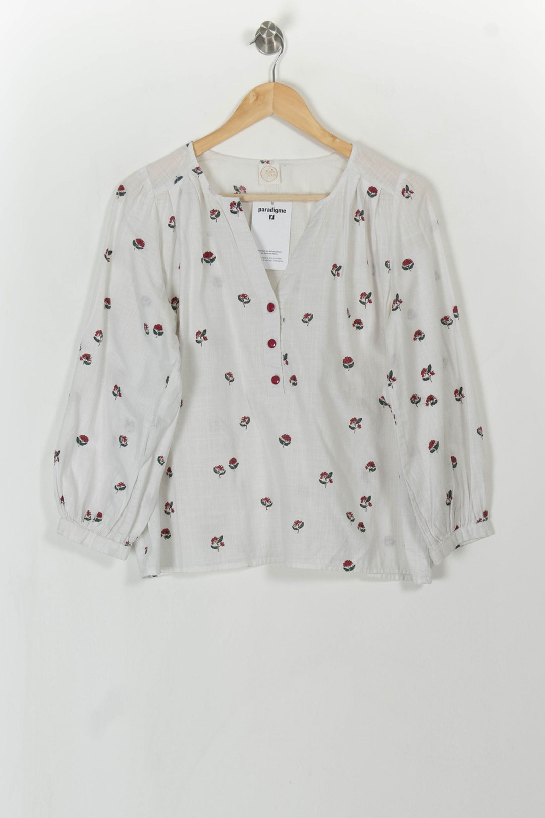 Blouse Blanche et Rouge - Taille S/36 de la marque Des petits hauts | PARAD113766 - Vendu par Paradigme - Image 2