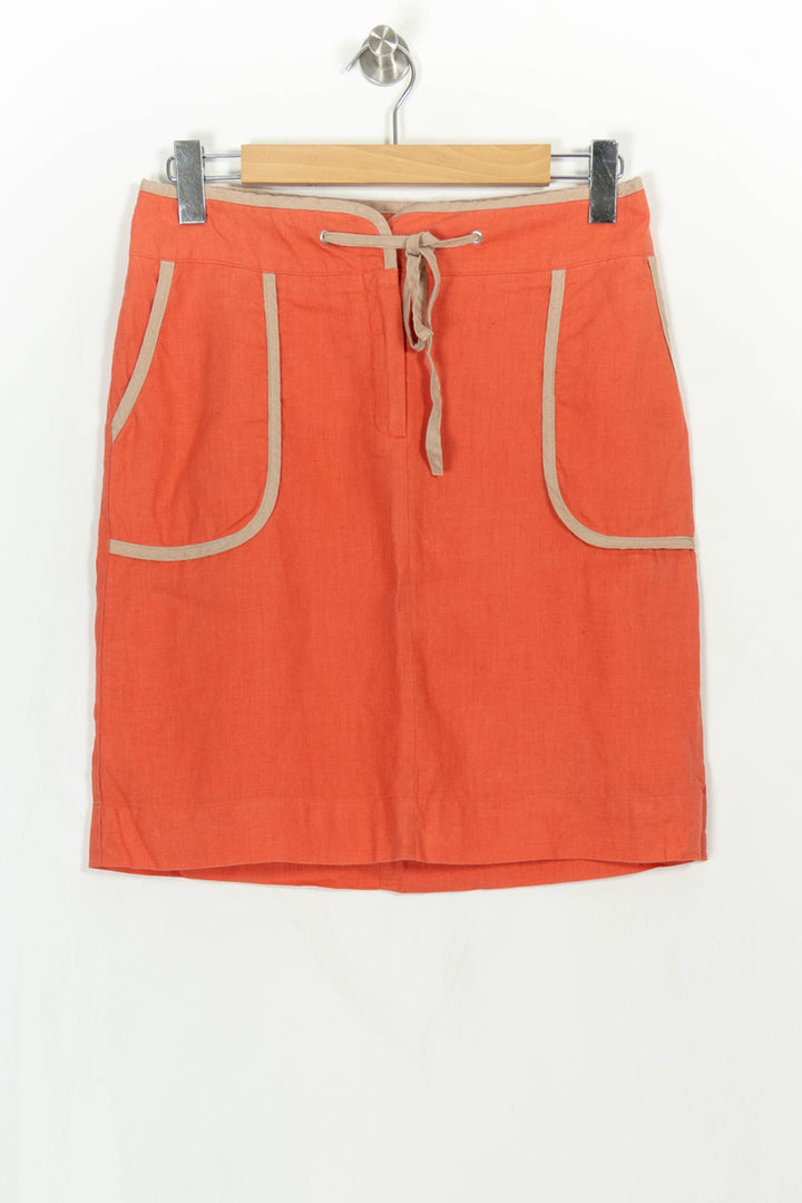 Jupe Droite Orange et Beige - Taille M/38 de la marque Caroll | PARAD113773 - Vendu par Paradigme - Image 2