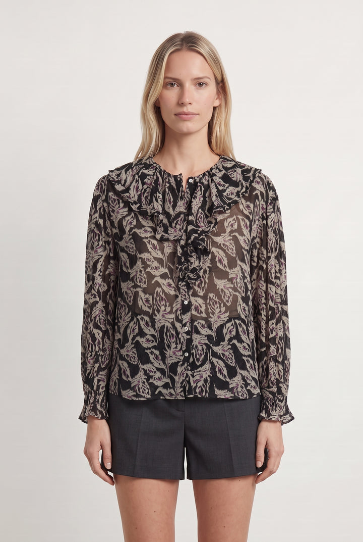 Blouse Noire et Beige - Taille S/36 de la marque ba&sh | PARAD113775 - Vendu par Paradigme - Image 1