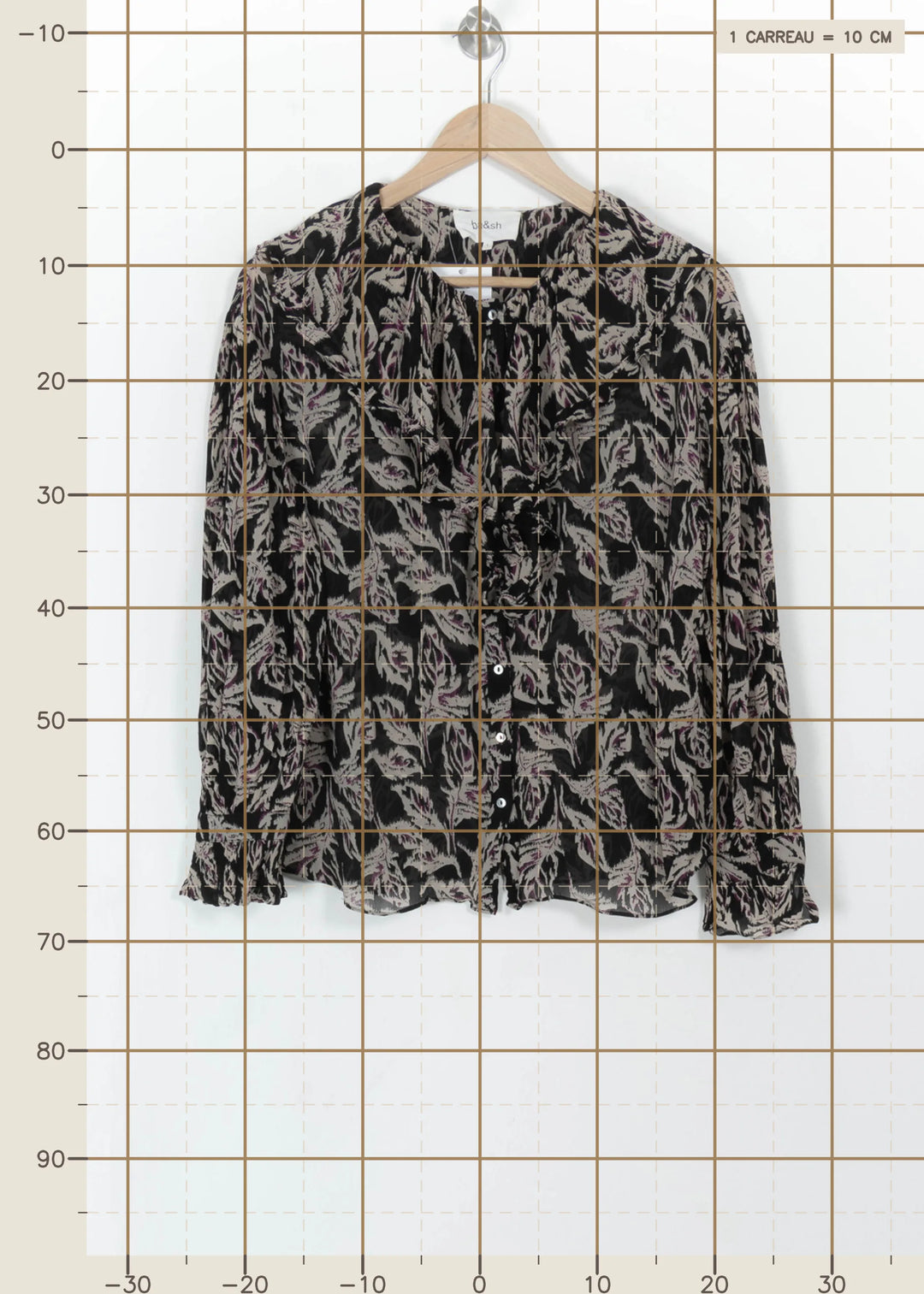 Blouse Noire et Beige - Taille S/36 de la marque ba&sh | PARAD113775 - Vendu par Paradigme - Image 4