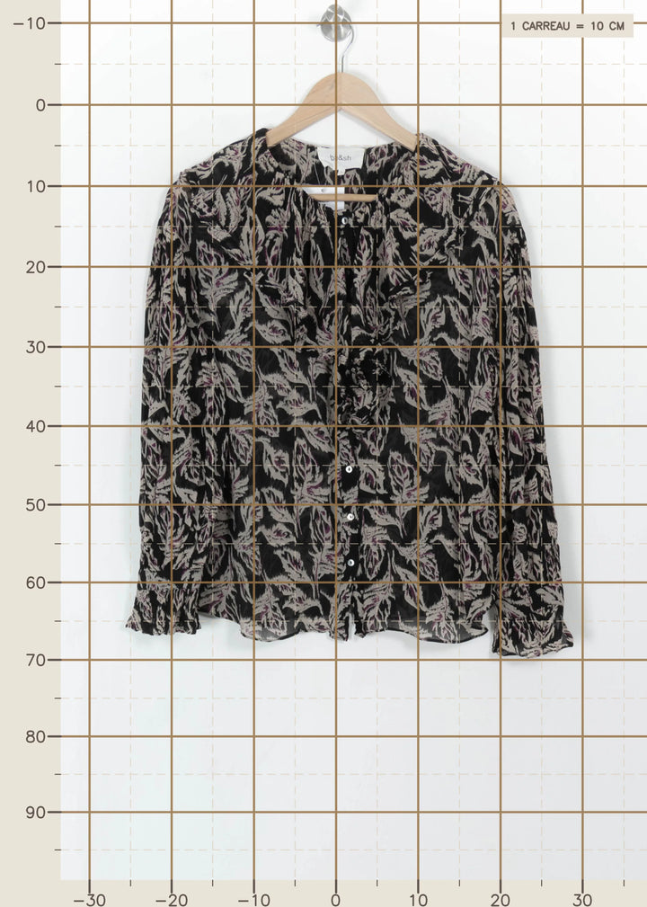 Blouse Noire et Beige - Taille S/36 de la marque ba&sh | PARAD113775 - Vendu par Paradigme - Image 4