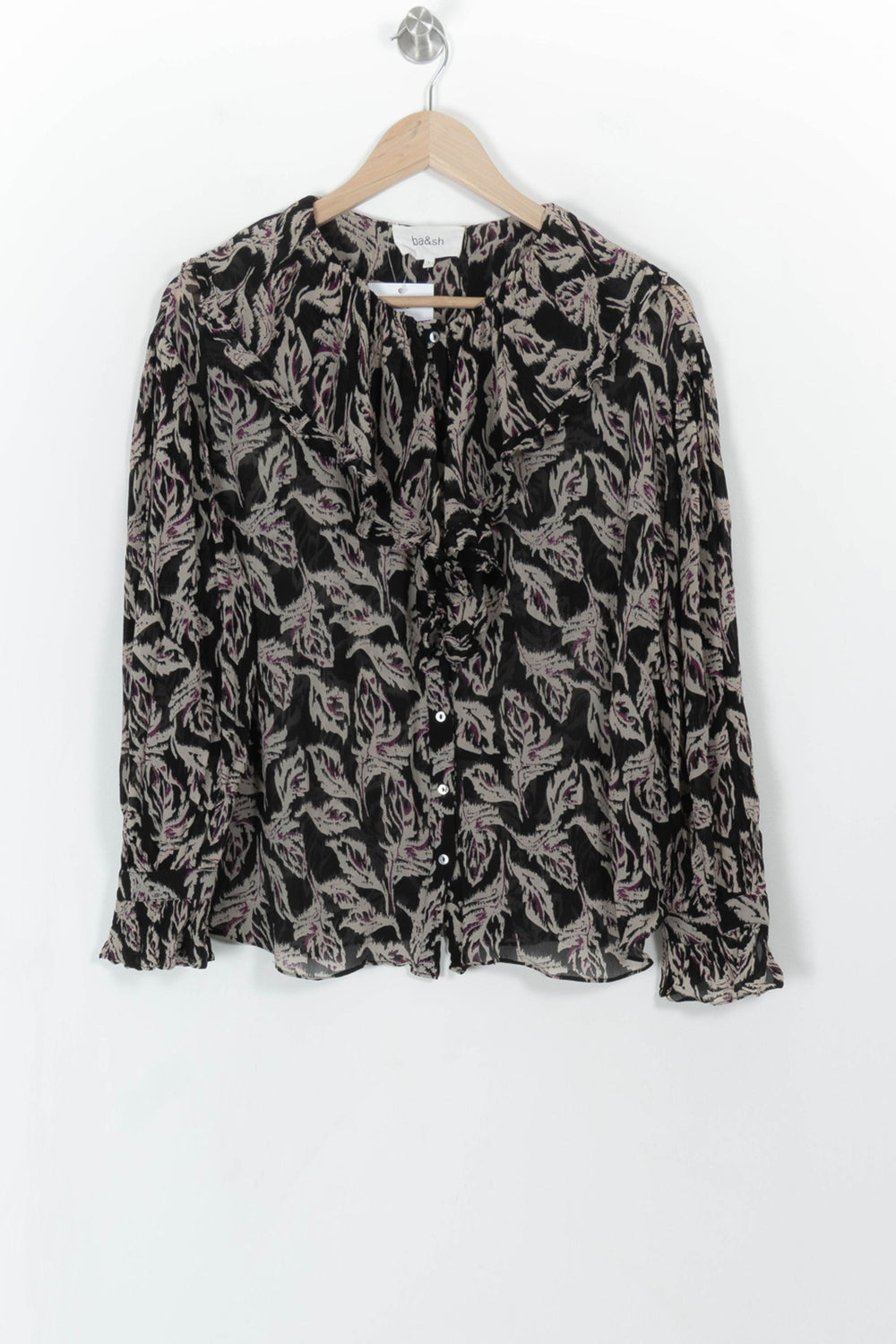 Blouse Noire et Beige - Taille S/36 de la marque ba&sh | PARAD113775 - Vendu par Paradigme - Image 2
