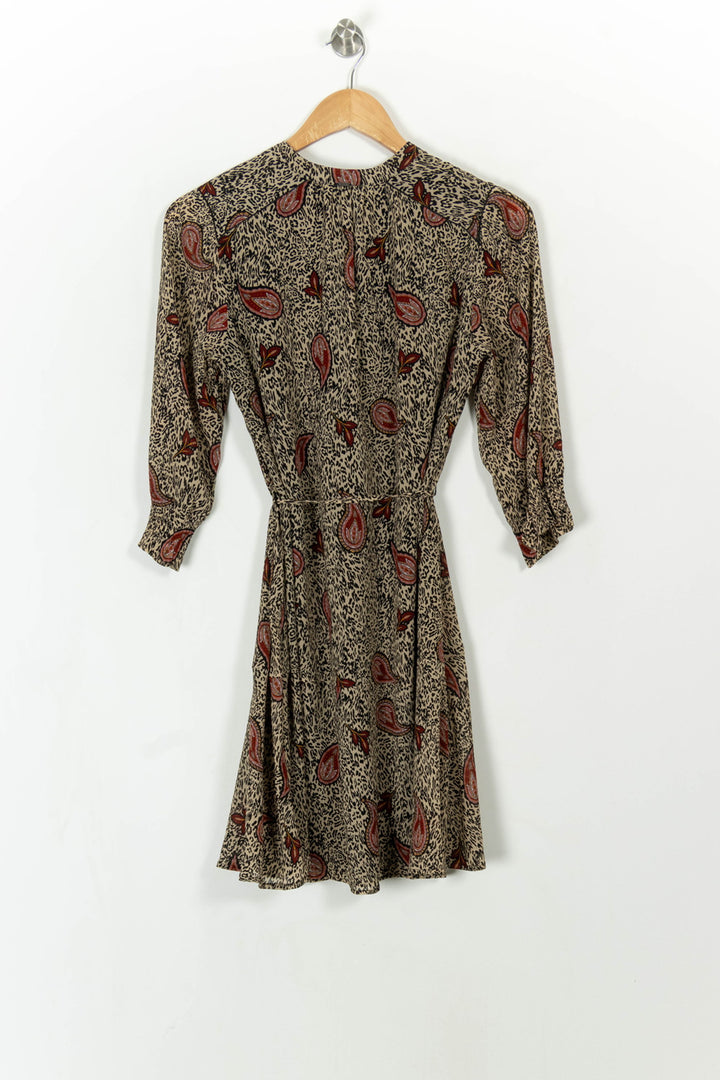 Robe Courte Beige et Rouge - Taille S/36 de la marque IKKS | PARAD113780 - Vendu par Paradigme - Image 5