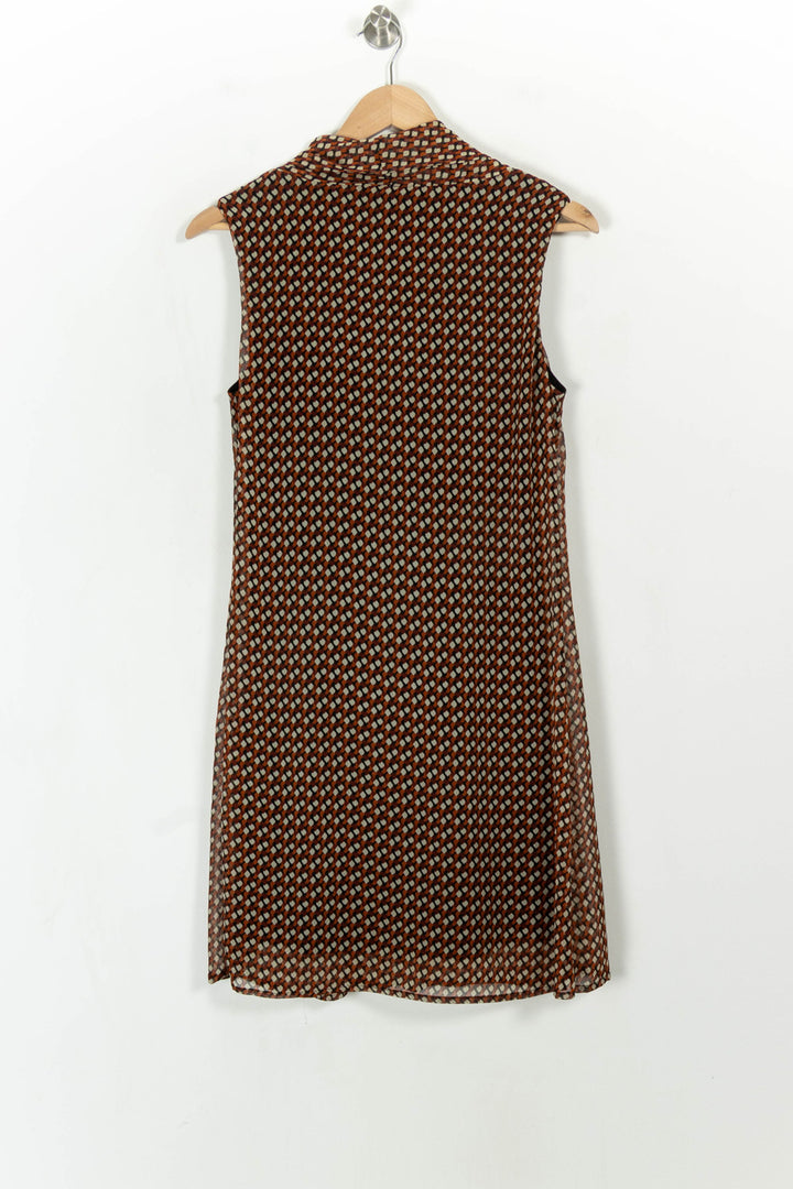 Robe Sans Manches Marron et Bleu - Taille M/38 de la marque La Fée Maraboutée | PARAD113781 - Vendu par Paradigme - Image 5