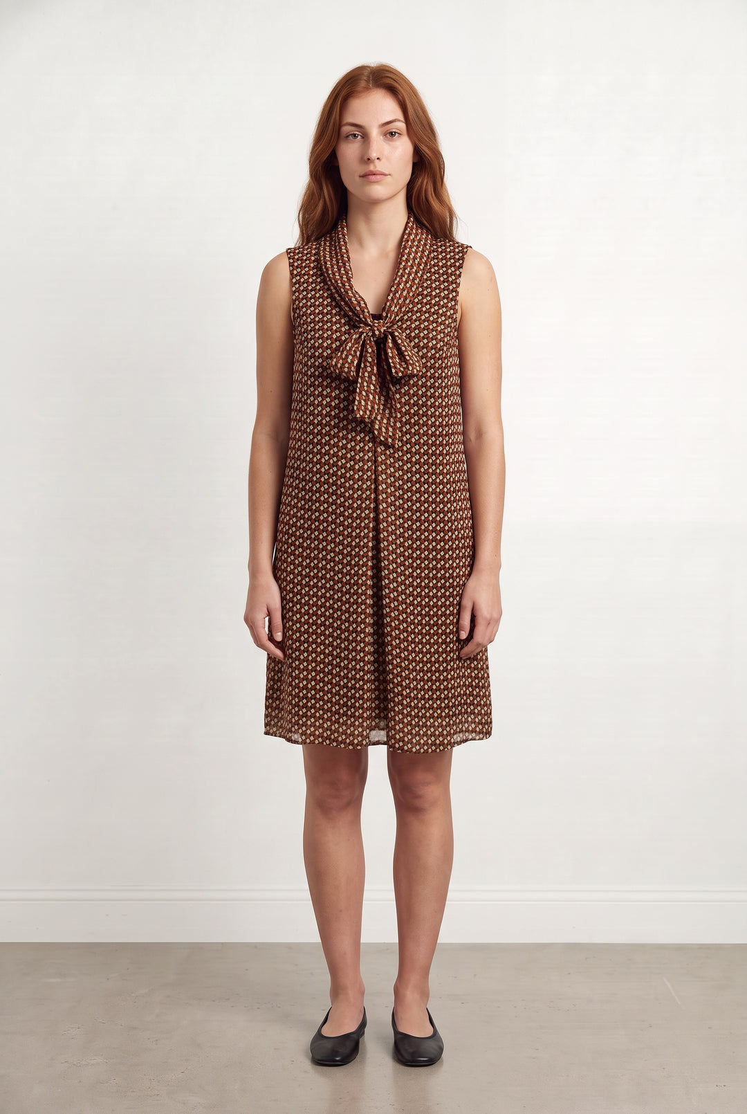Robe Sans Manches Marron et Bleu - Taille M/38 de la marque La Fée Maraboutée | PARAD113781 - Vendu par Paradigme - Image 1