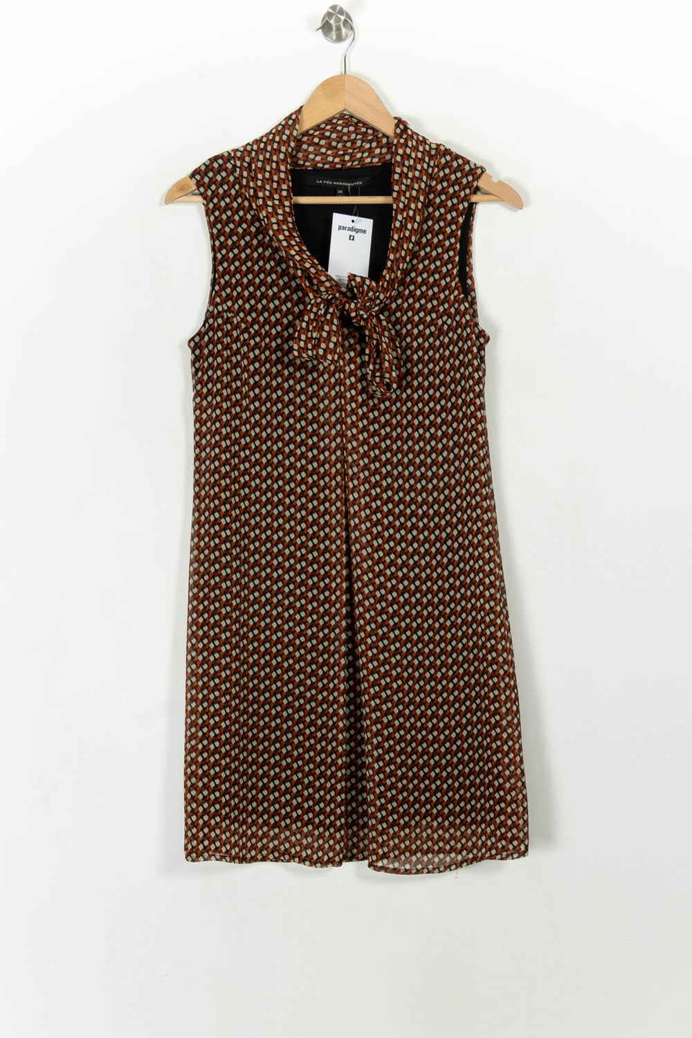 Robe Sans Manches Marron et Bleu - Taille M/38 de la marque La Fée Maraboutée | PARAD113781 - Vendu par Paradigme - Image 2