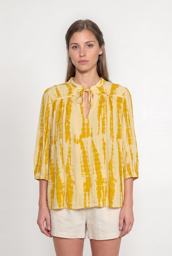 Blouse Jaune et Beige - Taille M/38 de la marque ba&amp;sh | PARAD113787 - Vendu par Paradigme - Image 1