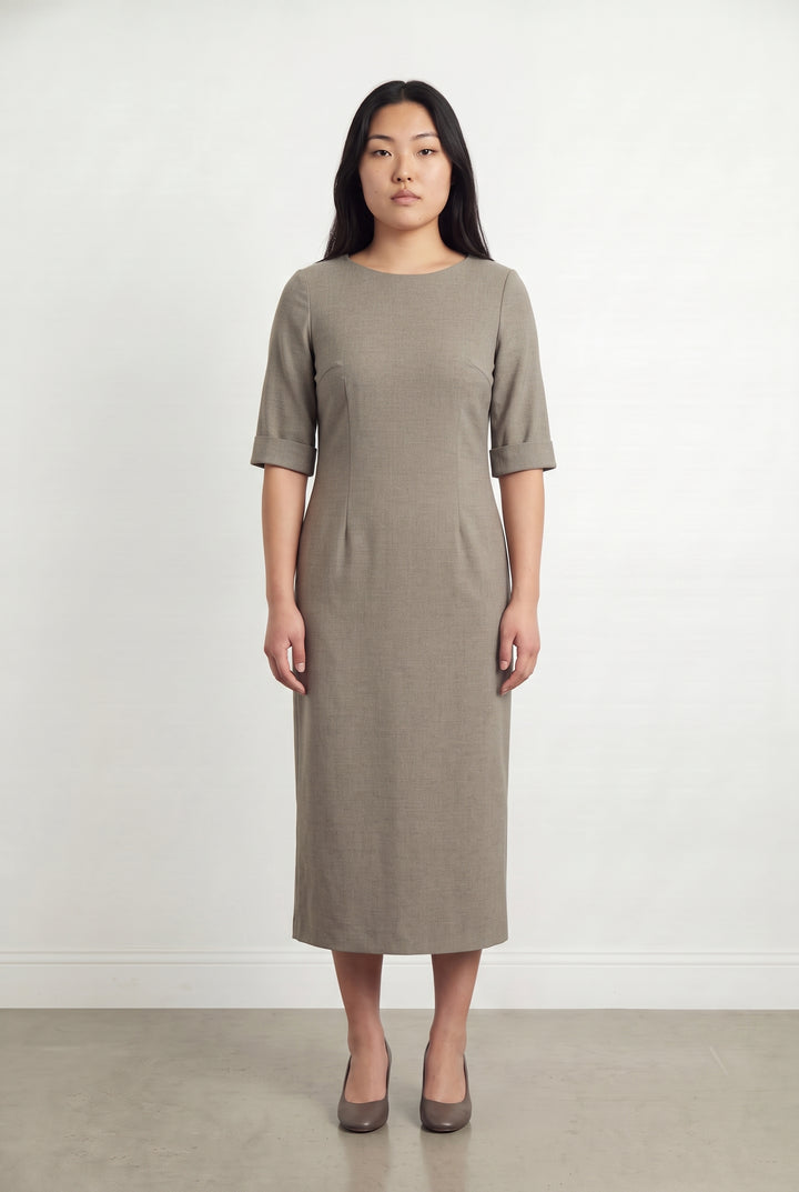 Robe Droite Beige - Taille L/40 de la marque Caroll | PARAD113793 - Vendu par Paradigme - Image 1