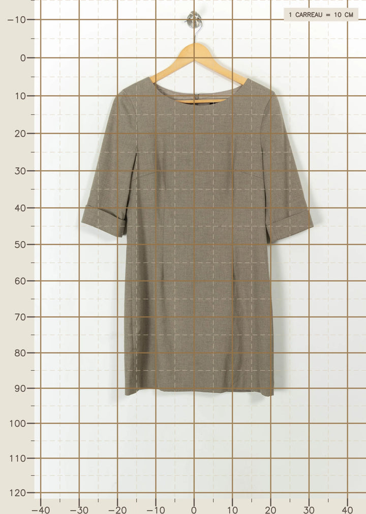 Robe Droite Beige - Taille L/40 de la marque Caroll | PARAD113793 - Vendu par Paradigme - Image 4